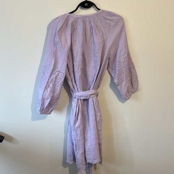 GAP Crinkle Gauze Embroidered Mini Dress Lavender Size Medium - Picture 5 of 5